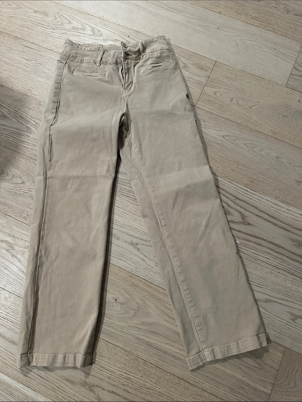 Sidefeel Beige Straight-Leg Pants